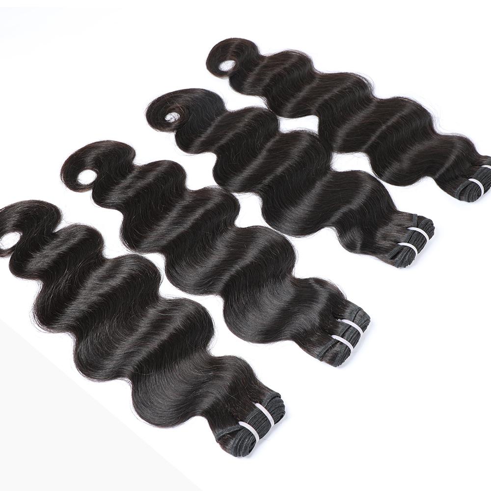 Iwish 15A Raw Human Hair Body Wave Bundles Indian Thick Ends No Tangle Shedding Natural Black Color 1B Weave 1/3 Pcs Hair Weave Bundle