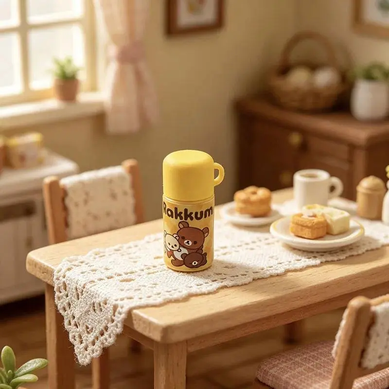 Rilakkuma Miniature Mini Simulation  Vacuum Flask 3d Printing Toy Home Decoration Ornament For Hobby Collection