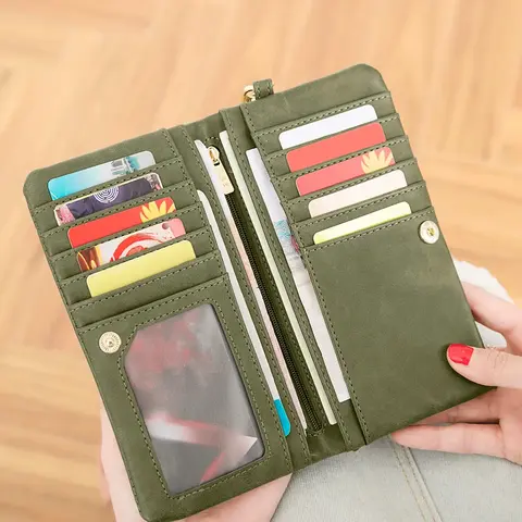 Women's Solid Color Large Capacity Zipper Wallet with Card Slot, Card Slots Wallet, Credit Card Wallet, Daily Wallet, Ladies Wallet, Zipper Card Holder #GLOBAL PICKS