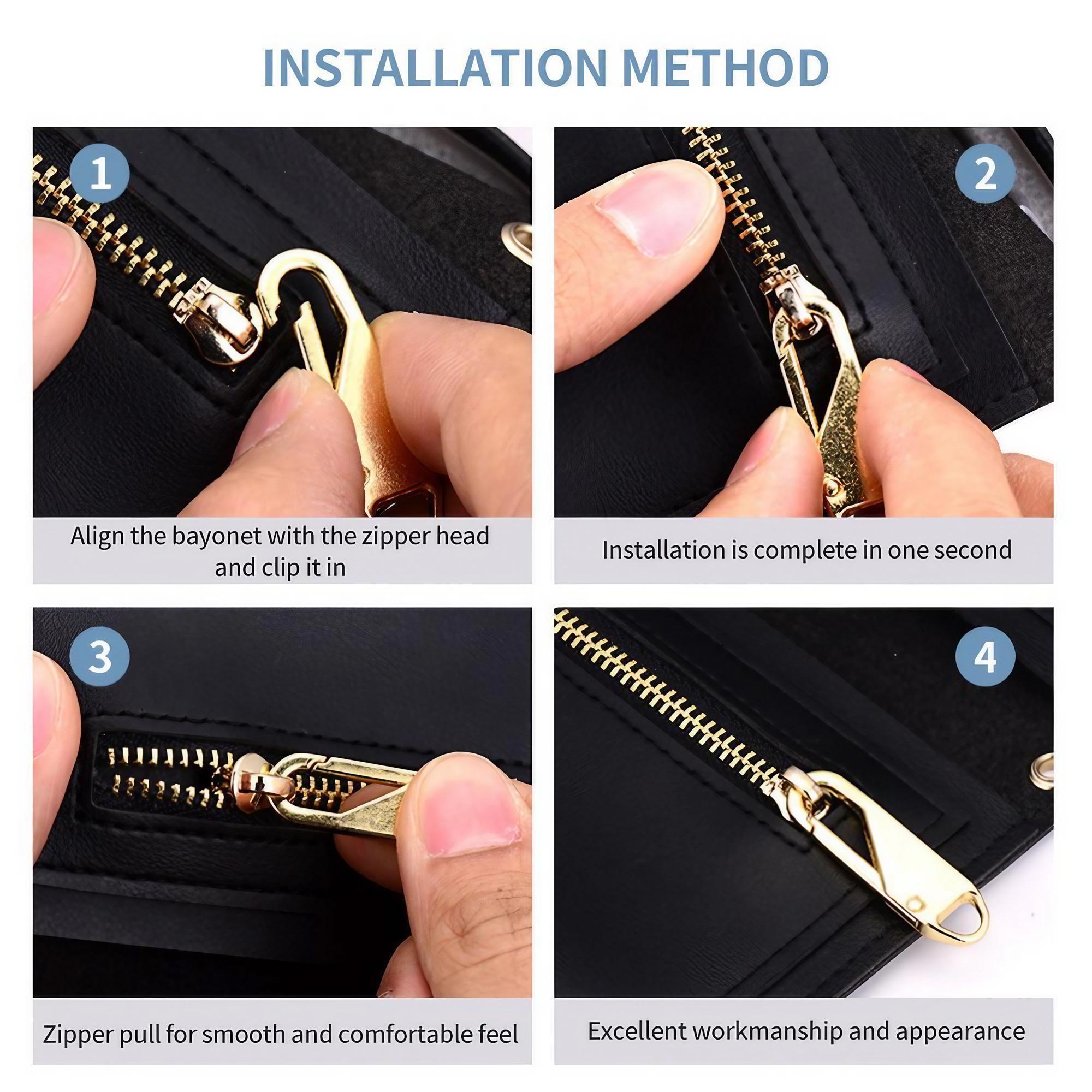No-Tool Installation 5-Pack Alloy Zipper Pull Replacement, Universal Repair Kit for Luggage Backpacks Jackets Shoes, Anti-Drop Wear-Resistant Zipper Slider Fix, Durable Metal Zipper Repair Accessories
