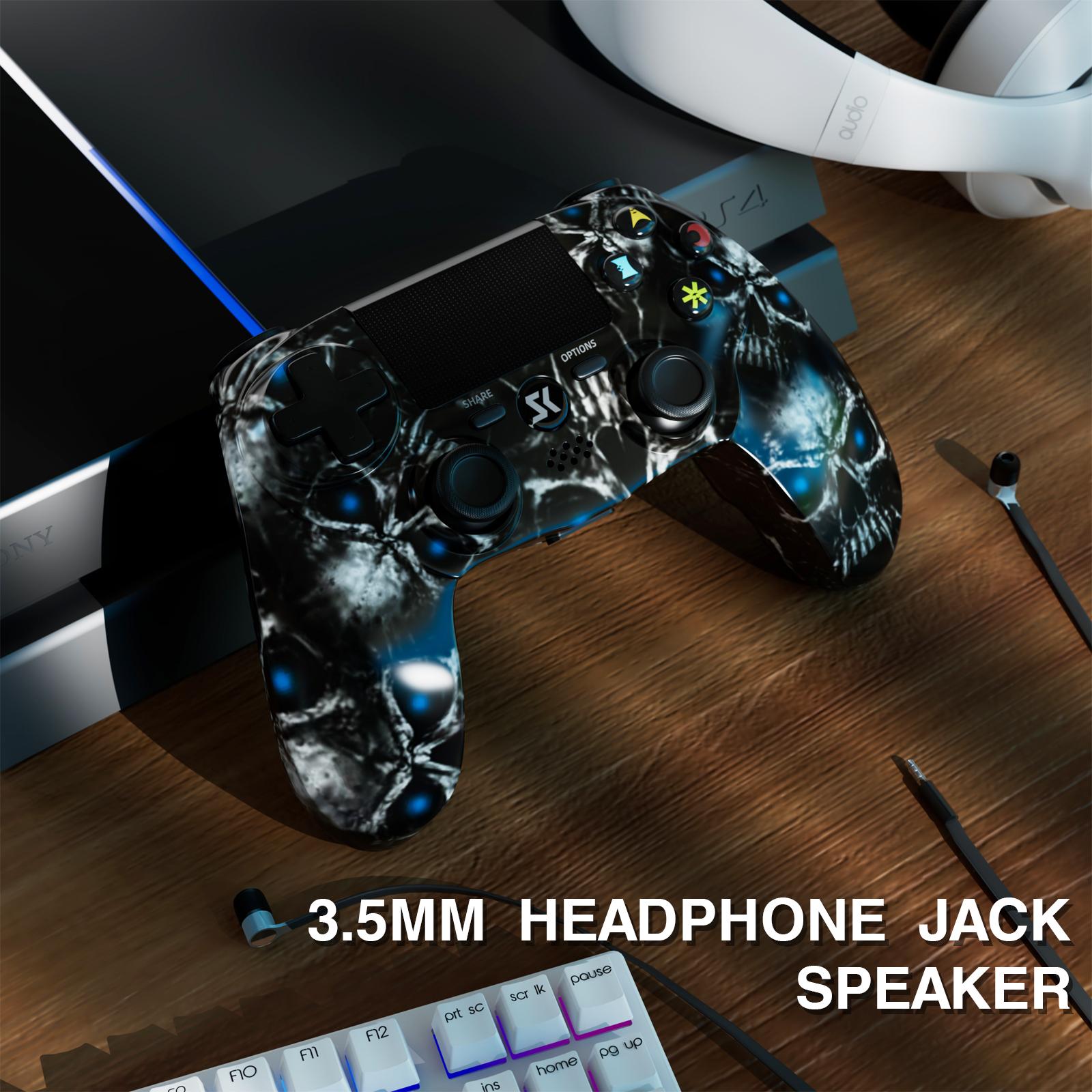 ISHAKO Wireless Game Controller for PS4/PS3/Android/iOS/PC, With six-axis gyroscope, motion sensing, Double Vibration, PS415