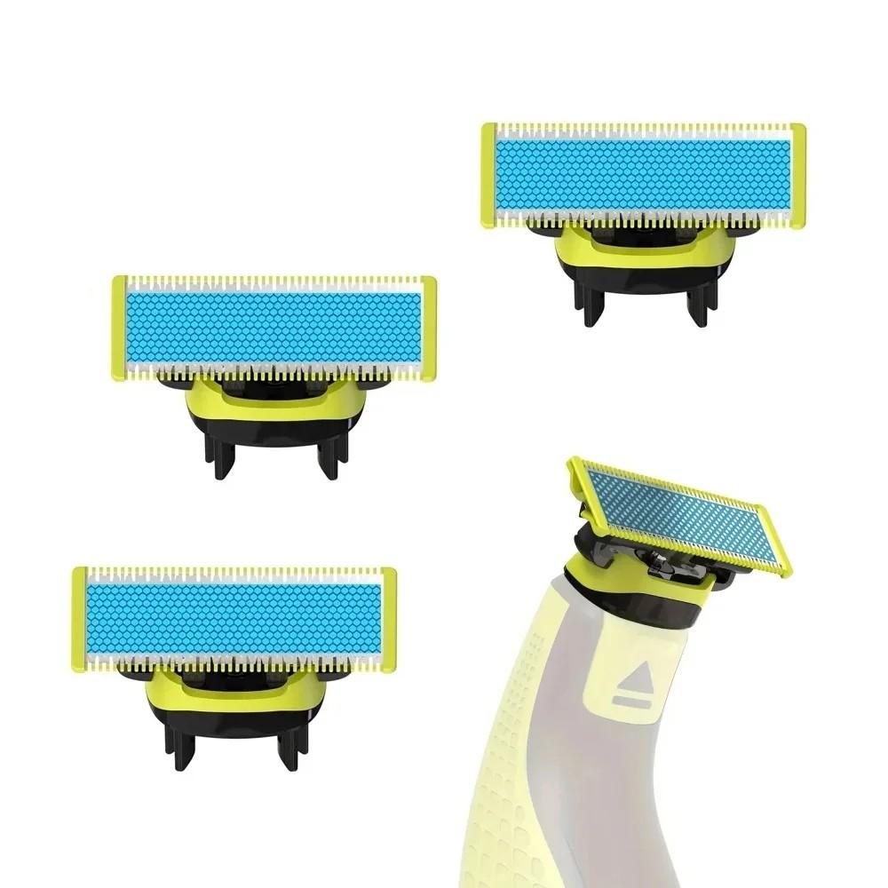 Electric Shaver Head and Trimmer T-Type Replacement Blades, Anti-Friction Shaving Blades, Compatible with Oneblade Qp210/50, Perfect Gift for Men