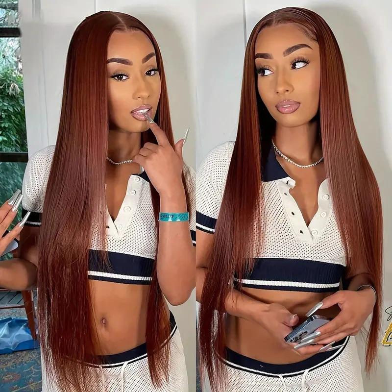 DLB 28-Inch Blonde 13x4 Lace Front Synthetic Wig, Long Straight Full Wig for Black Women, Heat Resistant, Natural Volume, Mocha Water Wave, Daily Use, Synthetic Wigs Glueless Wig