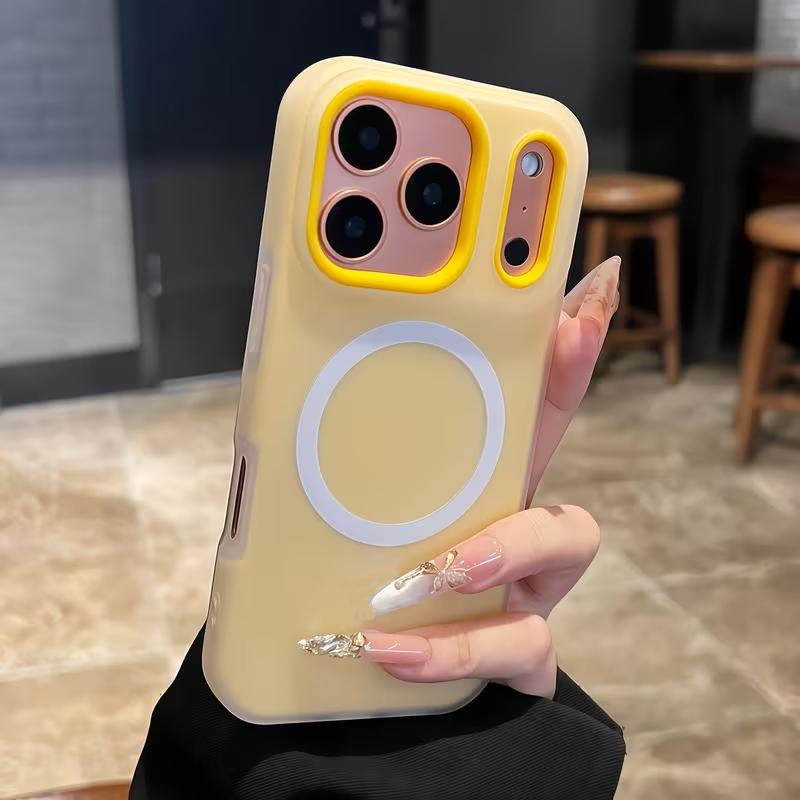 Phone Case - Luxury Candy-Colored 2-In-1 Magnetic Phone Case Compatible for Iphone 17 Pro Max, Air 16, 15, 14, 13, 12 Pro Max Plus Protective Cover, Frosted Soft Shell with Magnetic Wireless Charging, Shockproof Back Cover for 17 Pro Max