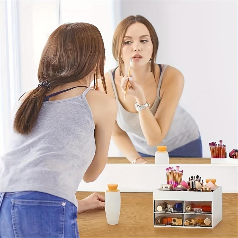 1 Piece Multi-layer Desktop Drawer Storage Box, Classified Storage for Cosmetics, Jewelry, Stationery and Makeup Tools, Space-saving Design Suitable for Vanity, Bathroom and Office, Multi-functional Home Organizer