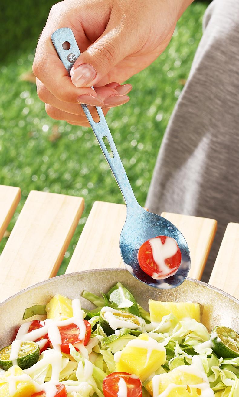 MUTTI Monet Dinner Knife,Fork,And Spoon set Portable three piece set pure titanium tableware Cutlery