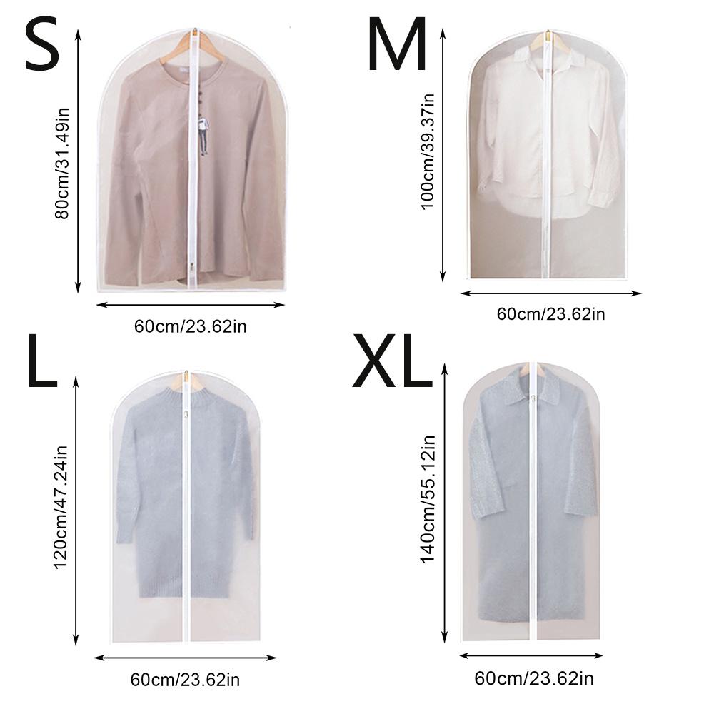Of 5 Three-Dimensional Dust Bags for Hanging Clothes, Protective Covers for Garments, Dust-Proof Suit Bags, And Wardrobe Coat Covers