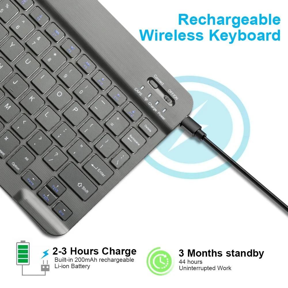 Balancefit Bluetooth-compatible Keyboard, Rechargeable Wireless Keyboard for iPad Tablet Laptop, Portable Ultra-Thin Design, Compatible with Multiple Devices