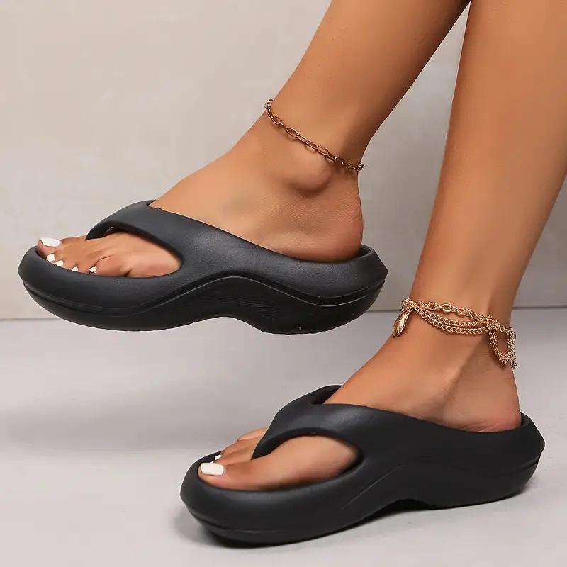 Platform Flip Flops for Women, Arch Support Cushion Thong Sandals, Thick Sole Pillow Slippers, Non-Slip Summer Beach Shoes