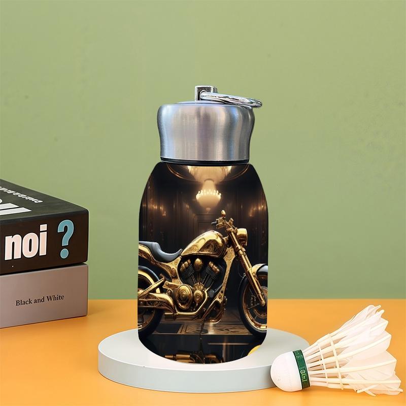 1pc 10.5oz Stainless Steel Tumbler - Leak-Proof, Insulated, Reusable, Hand Wash Only, Chic & Practical, Golden Cruiser Majesty Art Design, Perfect for Office, Camping & Holidays, Ideal Holiday Gift, Durable Drinkware, Office Essentials