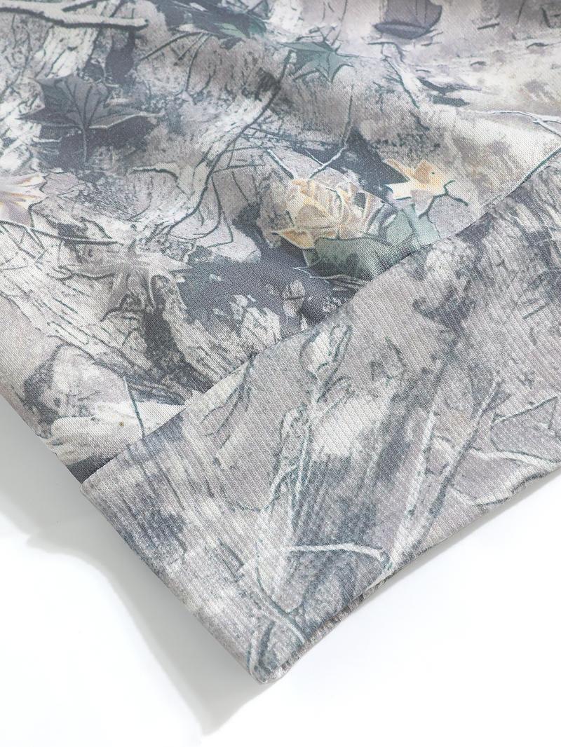 Women's Camo Printed Half-Zip Hoodie, Casual Long Sleeve Loose Fit Top, Outdoor Fashion Fall & Winter Clothing