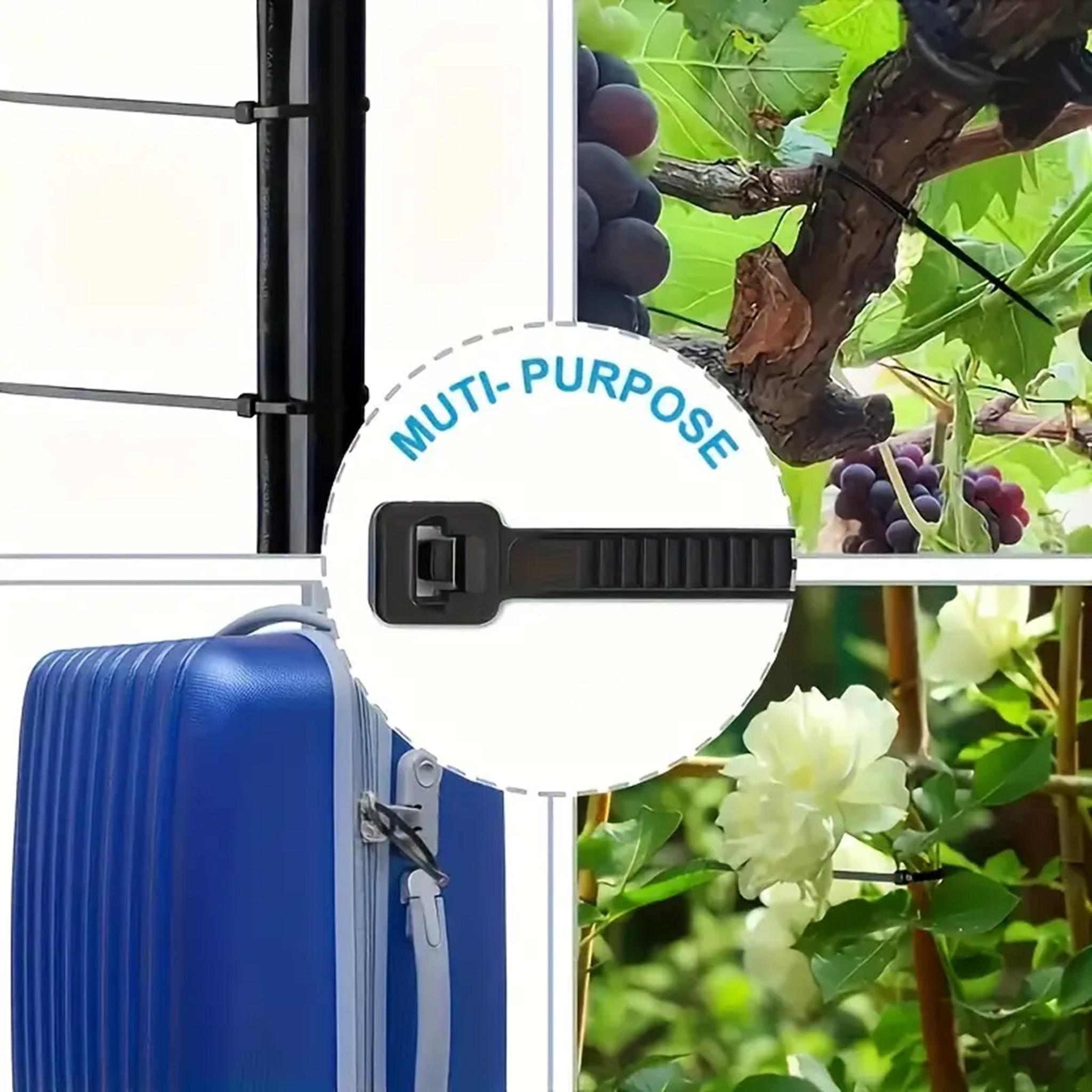 50Pcs 2026Heavy-duty Self-locking Nylon Cable Tie Set |   Thickened High-strength Straps + Fixing Clips |   Durable Zipper Buckle Design Suitable for Cable Management, Auto Repair, Furniture and Outdoor Equipment |   Multi-purpose Fixing and Organizing To