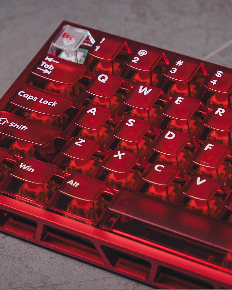 Latenpow Foggy Transparent Keycaps PBT Keycap Set for Mechanical Gaming Keyboard DIY 68/75 Layout 94 Keys