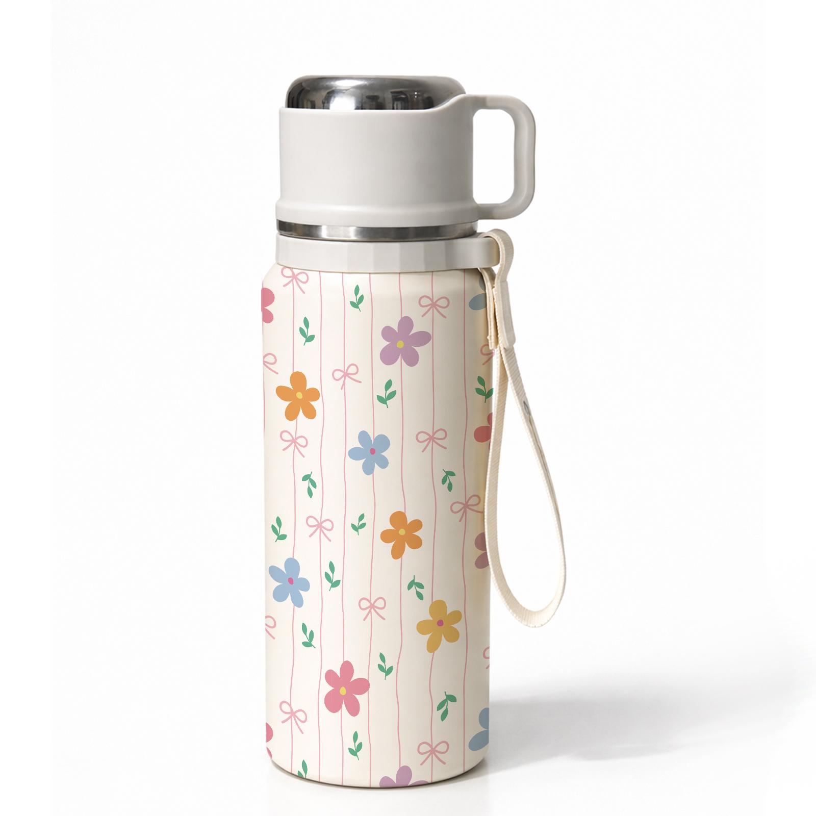 1 Pc Insulated Mug, 600ml Thermal Cup, Double Wall Vacuum Cup, Leak Proof Skinny Tumbler With Handle And Strap, 24 Hours Hot 48 Hours Cold, Portable Travel Mug For Coffee Tea Juice, Gift For Women Men Holiday Daily Use