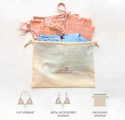 Seamoly Solid Color Textured Shell Decor Halter Tied Triangle Cheeky Bikini Set triangle bikini top beach holiday vacation casual fashion backless swimwear Summer Swimsuits Swimsuit Women