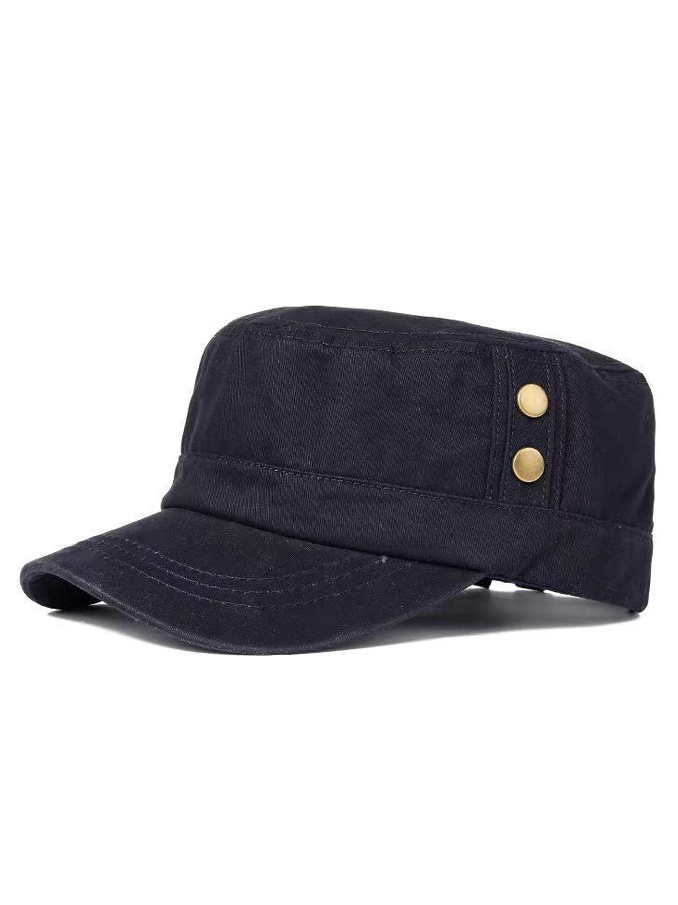 Men's Cadet Army Caps Casual Military Caps Flat Top Cap