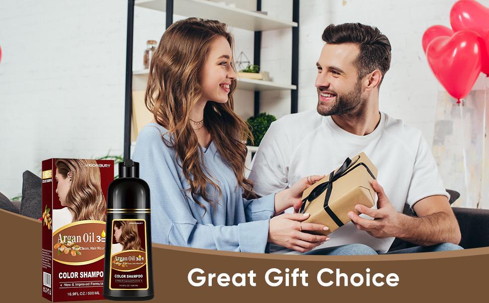 3-in-1 Argan Oil Hair Dye Shampoo for Gray Hair Coverage, Instant Dark Brown Hair Color Shampoo for Women & Men, Long-Lasting Semi-Permanent Dye, Easy to Use, Champu Para Canas, 500ml / 16.9 Fl Oz 3-in-1 Argan Oil Hair Dye Shampoo for Gray Hair Coverage, Instant Dark Brown Hair Color Shampoo for Women & Men, Long-Lasting Semi-Permanent Dye, Easy to Use, Champu Para Canas, 500ml / 16.9 Fl Oz