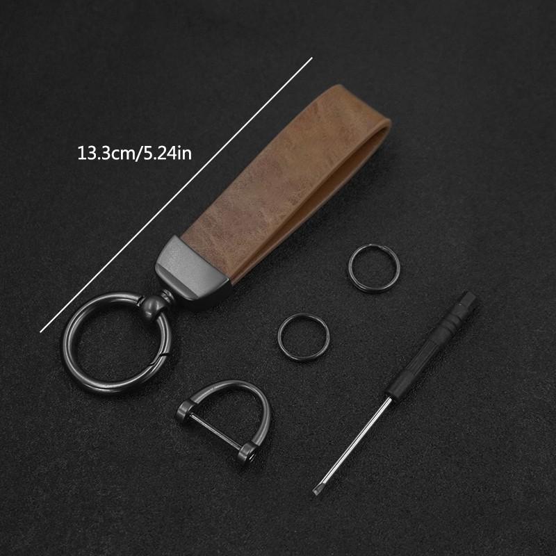 High Grade Leather Keychain, Car Logo Keyring Accessories, Compatible with Mercedes Benz Amg W204 W205 W211 W212 W213 W176 Gla Cla