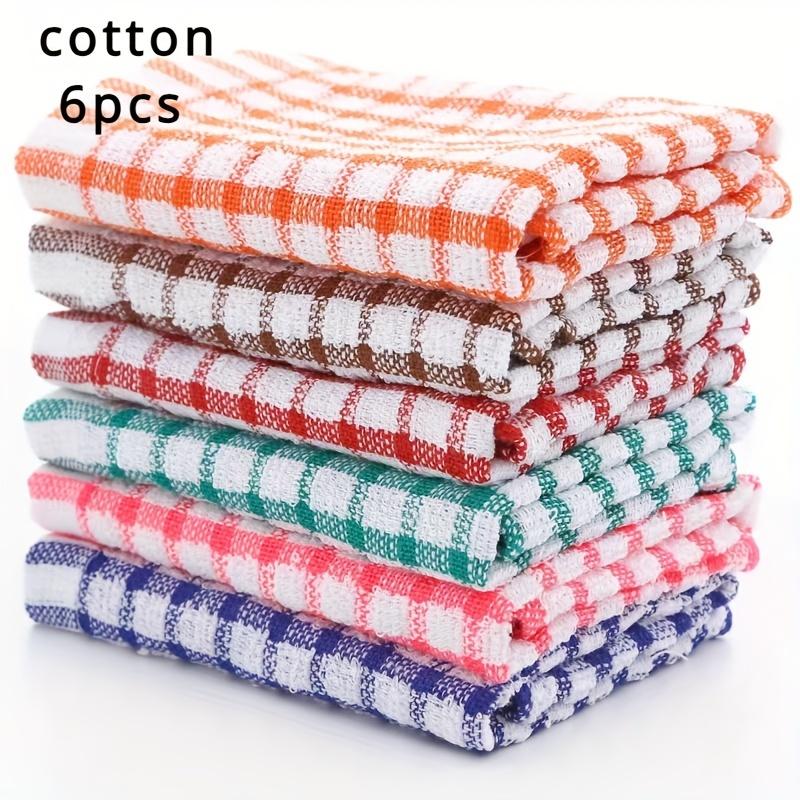 6-Pack Heavy-Duty 100% Cotton Dish Towels - Super Absorbent Kitchen Cloths, Quick-Drying & Lint-Free, Multi-Purpose Cleaning Towels for Dishwashing, Countertops, Bathroom - Reusable Dish Towels (Hand Wash Only) - Ideal for Home & Commercial Kitchens