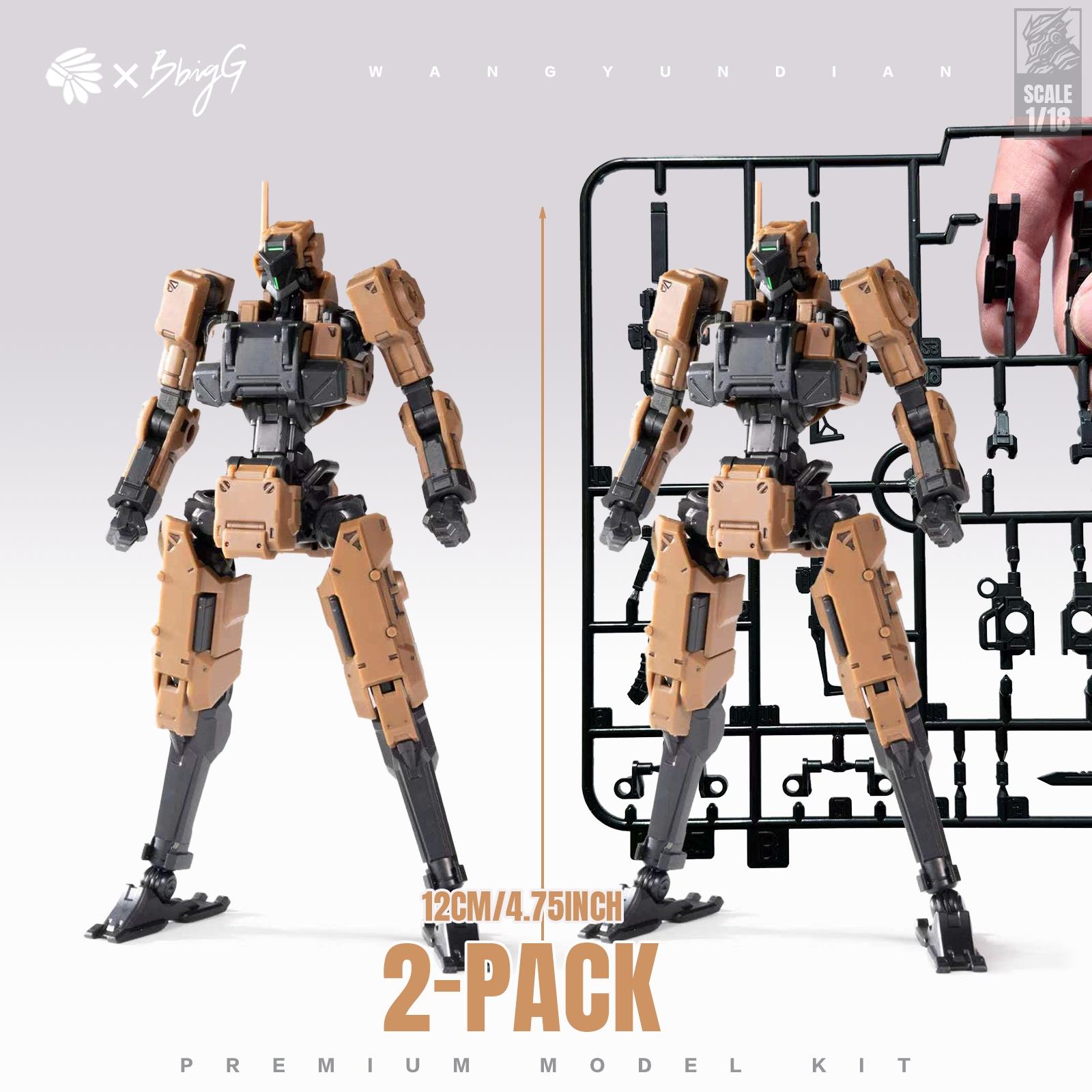 1/18 Scale High Mobility Mecha Model Kit, 3mm Universal Interface, Customizable, Includes Accessories & Display Base, Desert, Metal