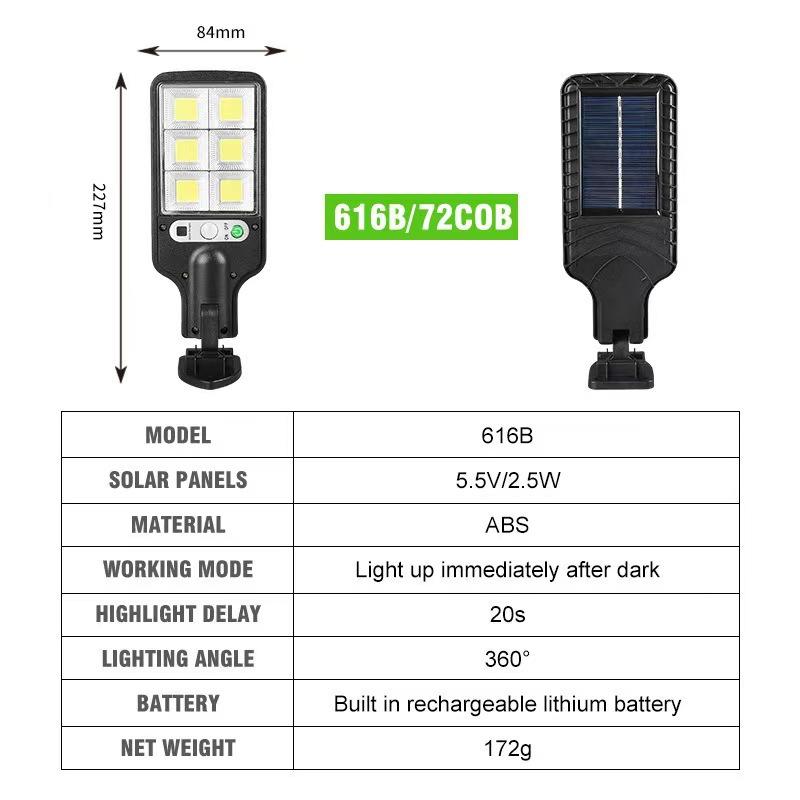 Solar-powered lighting outdoor garden lamp, motion-sensing road lamp, household integrated wall lamp, rechargeable lamp, street lamp