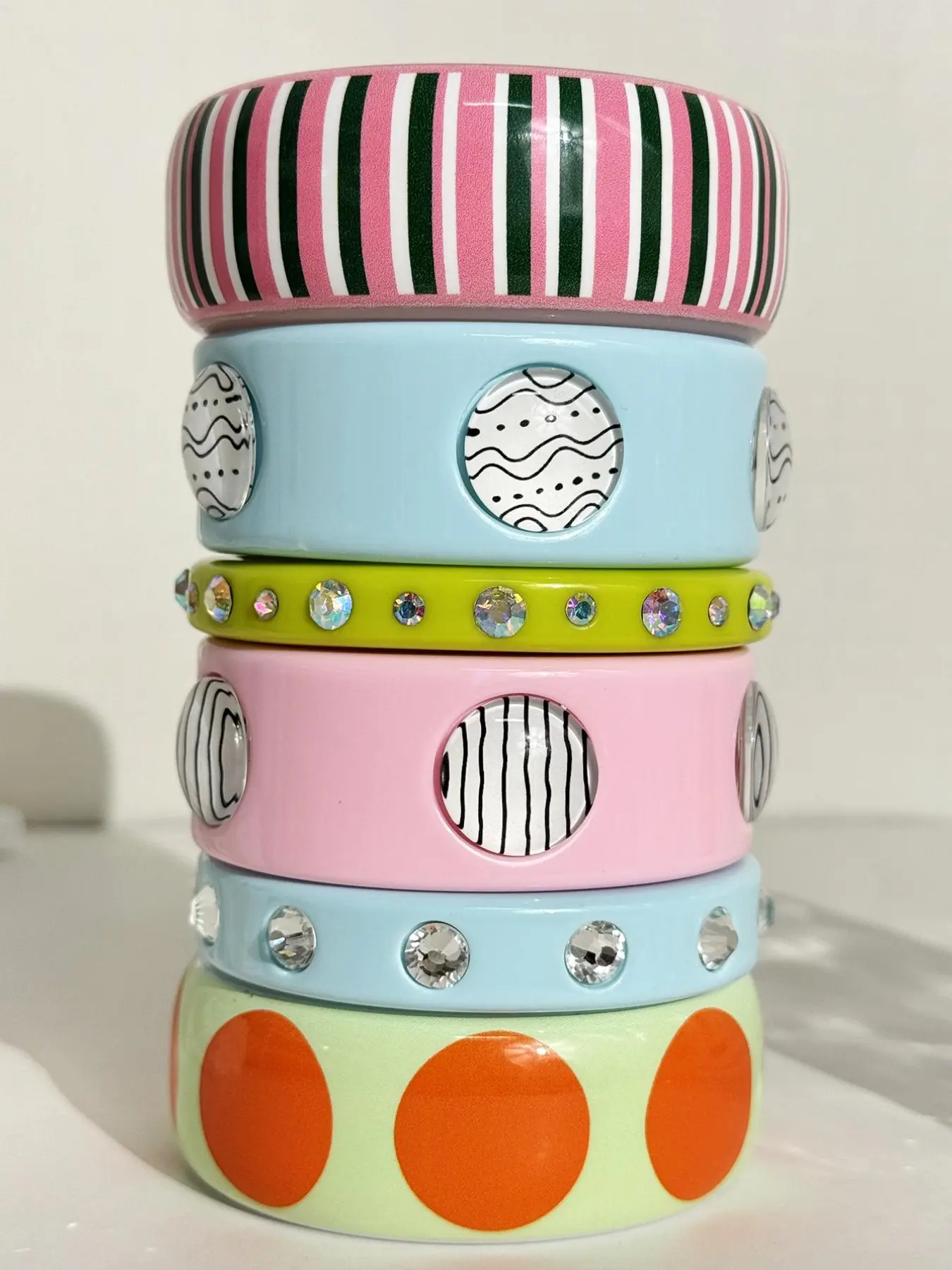 Geometric Graffiti Wave Line Colorful Striped Y2K Summer Bracelet, Fashion Bangle, Women's Daily Festival Party Vacation Jewelry, Trendy Accessory