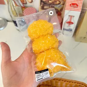 Fried Food Taba Squishy Golden Breadcrumbs Fidget Toy Mochi Toast Rice Cake Squeeze Toy ASMR Sensory Toy Anti Stress For Adults