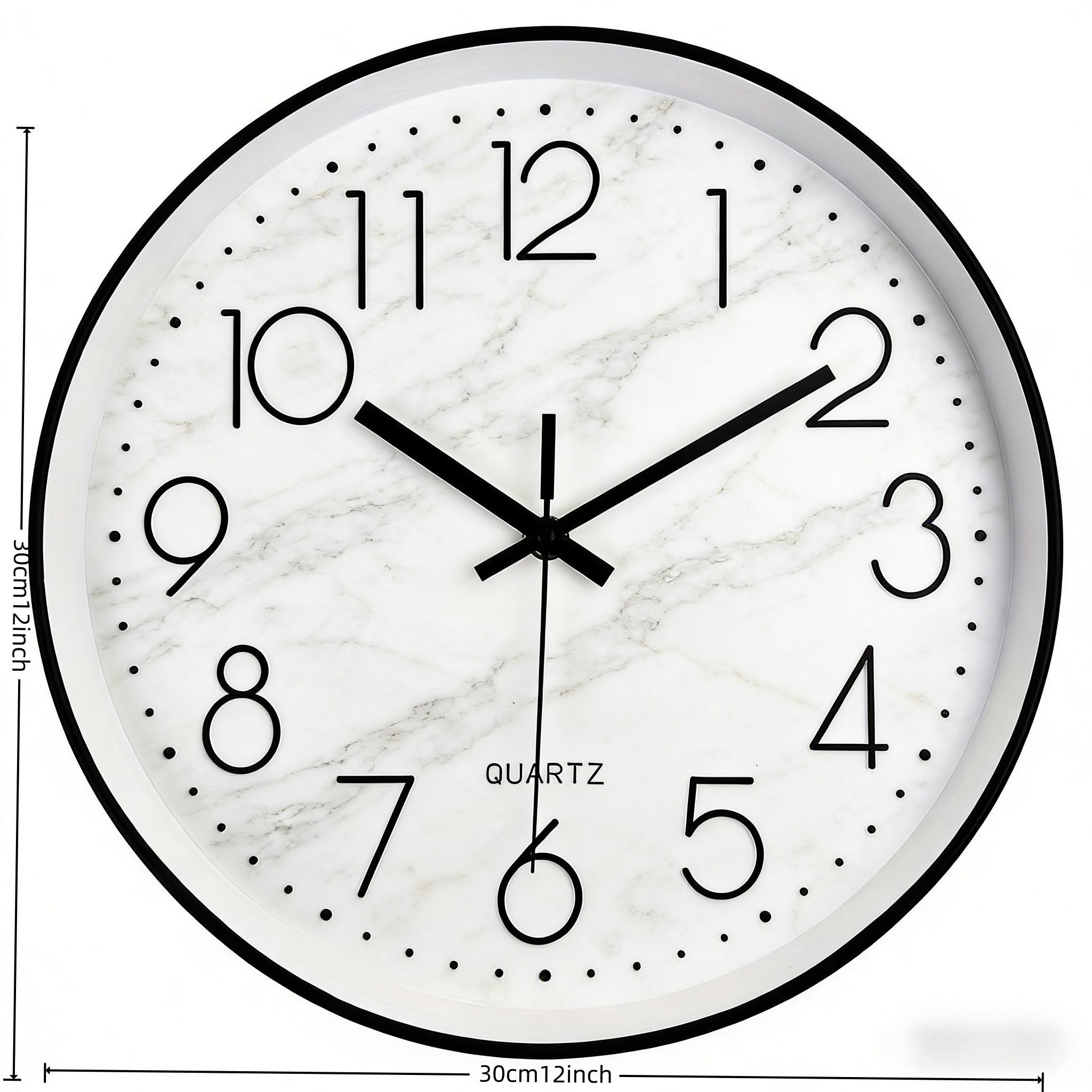 Nordic Silent Wall Clock, Creative Marble Pattern Clock, Living Room Decorative Table, Bedroom Silent Sweep Second Wall Clock
