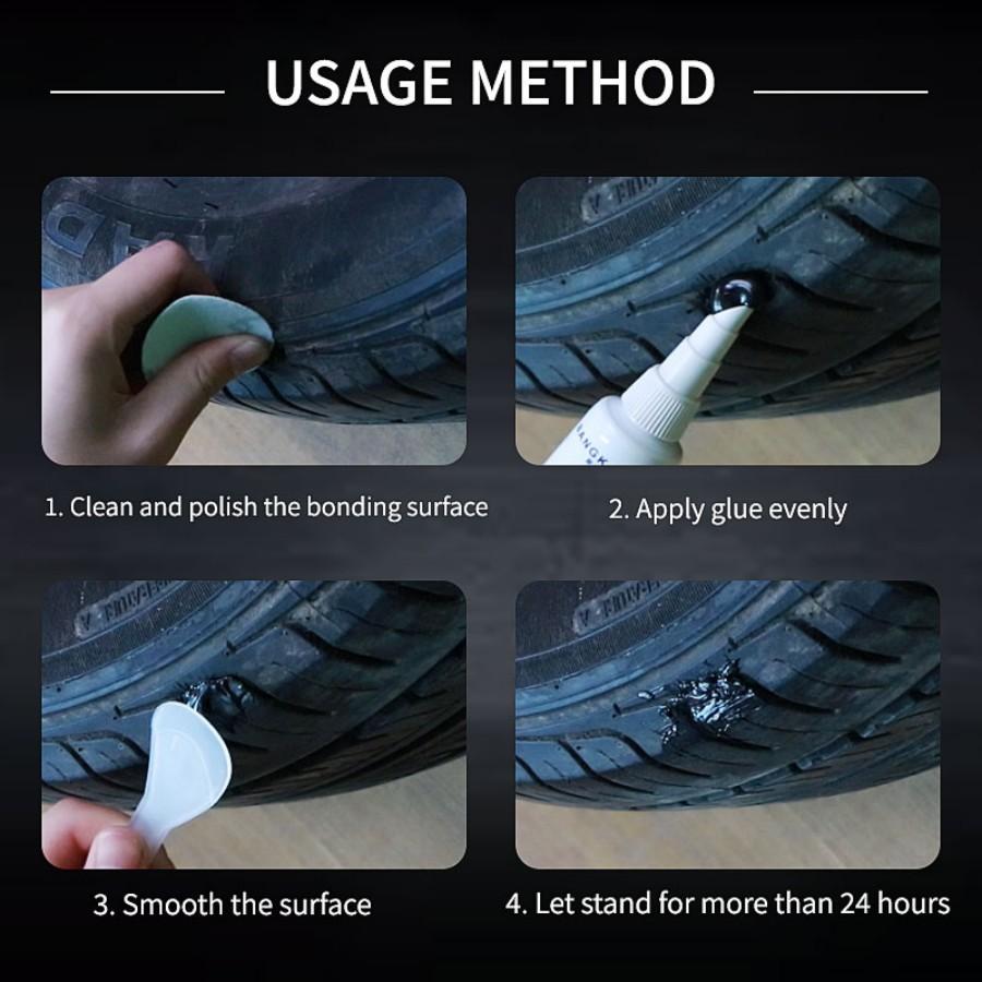 Rapid Tire Repair Glue Set, Quick-Durable Solution for Car & Bike Tyres, Universal Fit Design, Easy Application Process, Includes Tools