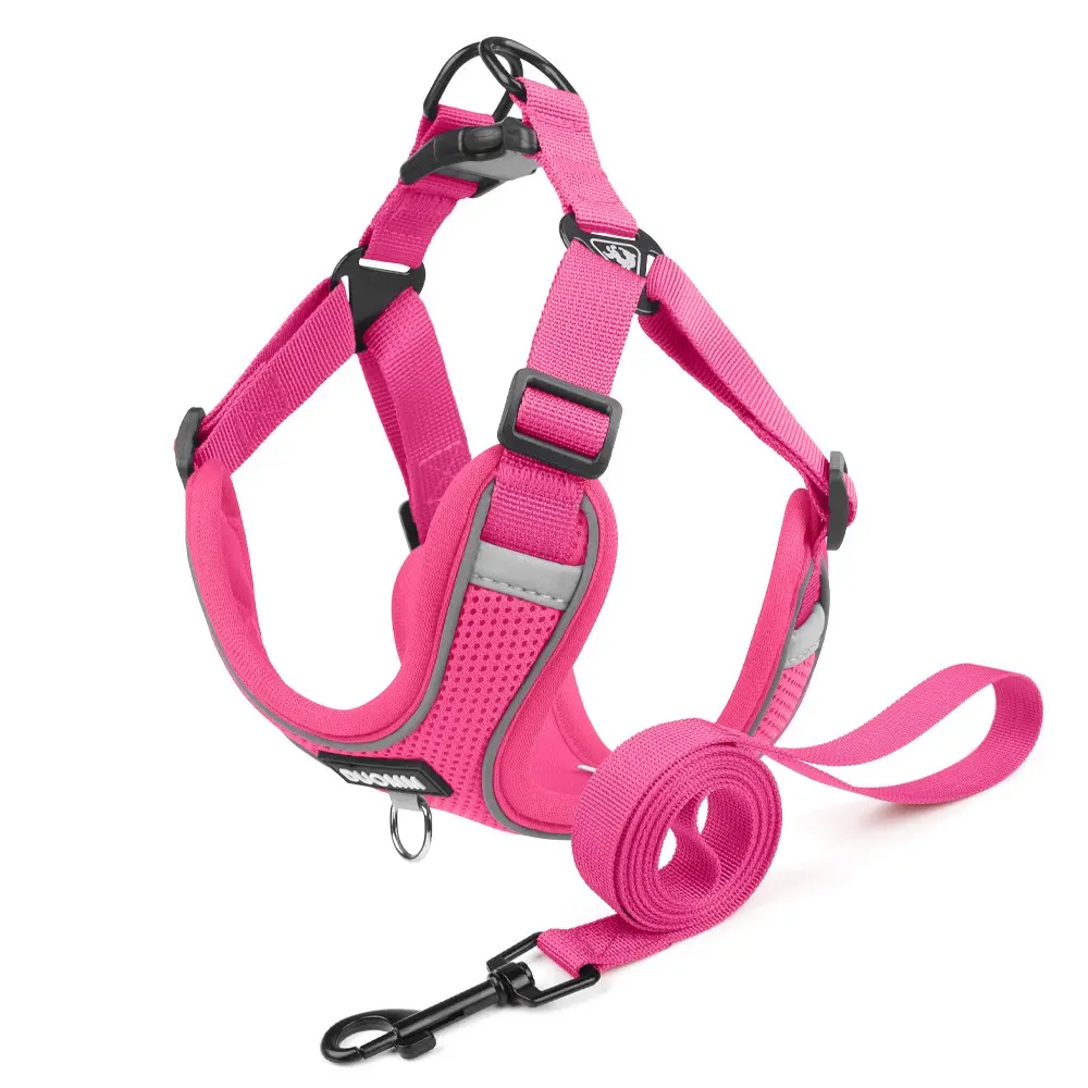 New Integrated Lightweight Pressure-Relief Dog Harness & Leash Set, High Visibility Reflective Walking Lead with Dog Tag Loop for Daily Dog Walking, Harness Leash Combo