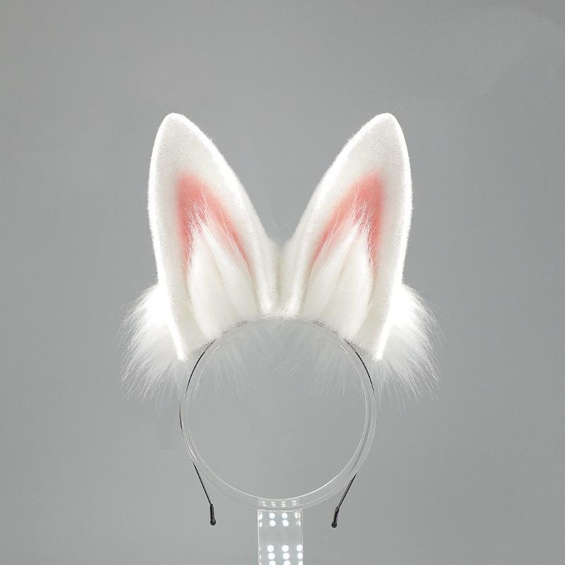 2Pcs/set New Handmade Furry Anime Dog Ear Headband Tail Props Cosplay Plush Simulation Animal Short Tail Accessories