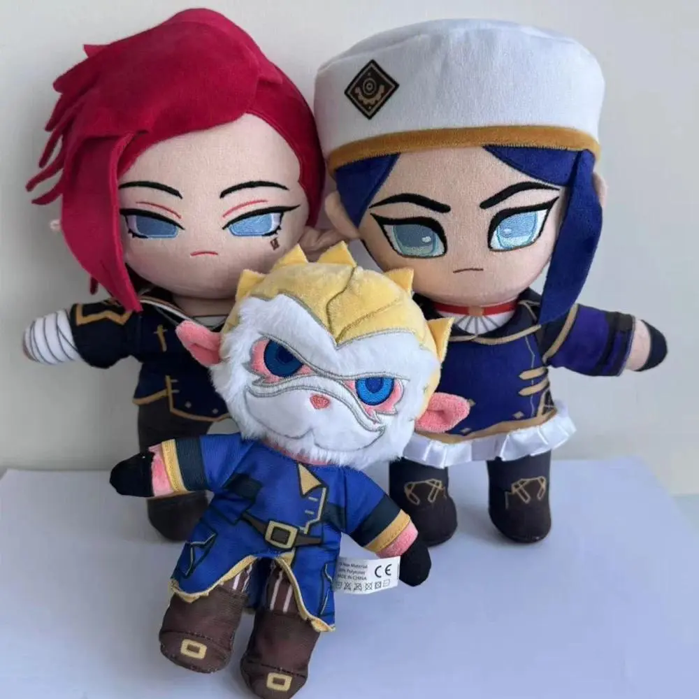 2026 Hot selling toys Latest 25cm Cute Anime Character Vi / Big Head Heimerdinger and Caitlyn Kiramman Plush Toys Cartoon Game Collection Plushie Doll Internet-famous toy