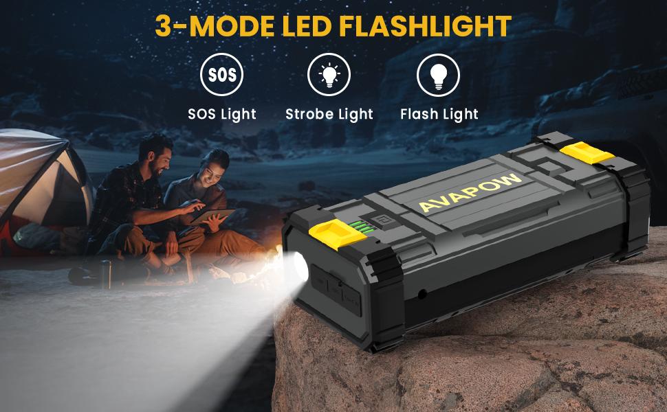 AVAPOW Car Jump Starter,4000A Peak 27800mAh Battery Jump Starter,Portable Battery Booster,12V Jump Box with LED Light,USB QC 3.0