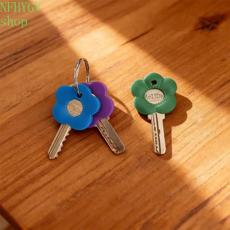 Flower Silicone Key Cap Covers, Colorful Flower Shape Key Identifier Covers, Soft Rubber Key Head Protector, Key Markers For Home Door Key Decoration And Classification