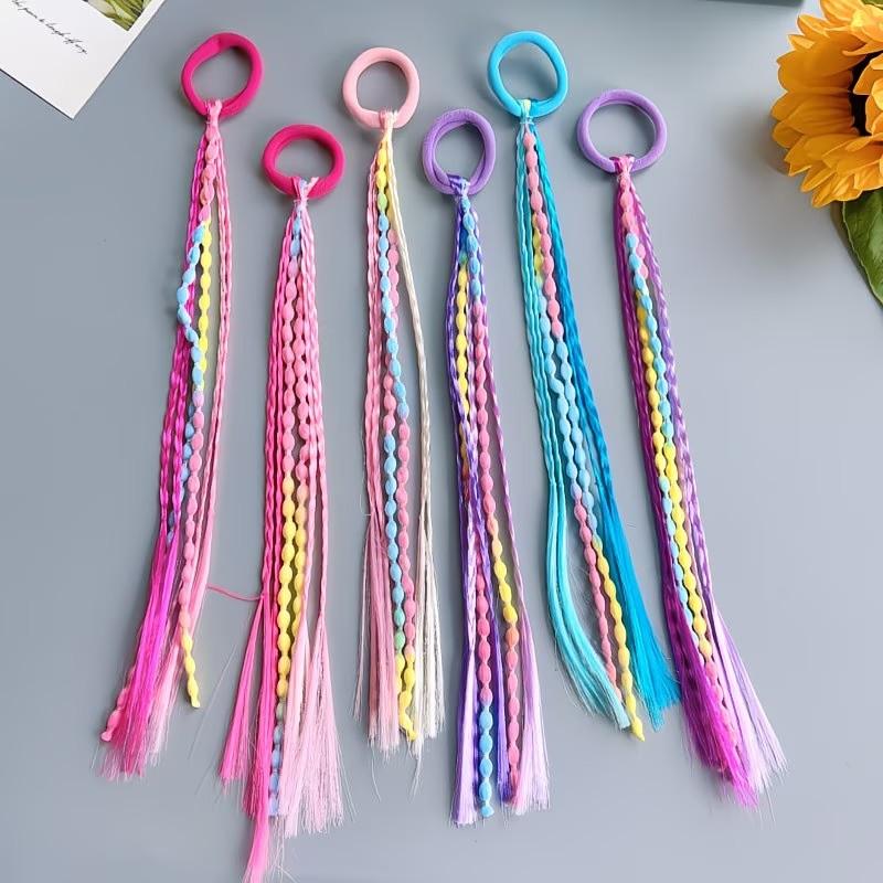 Girls' Hair Accessories Set, Multicolor Braided Ponytail Holders, Sweet Cool Boxing Braid Rubber Bands, High Tail Bean Bun Headbands
