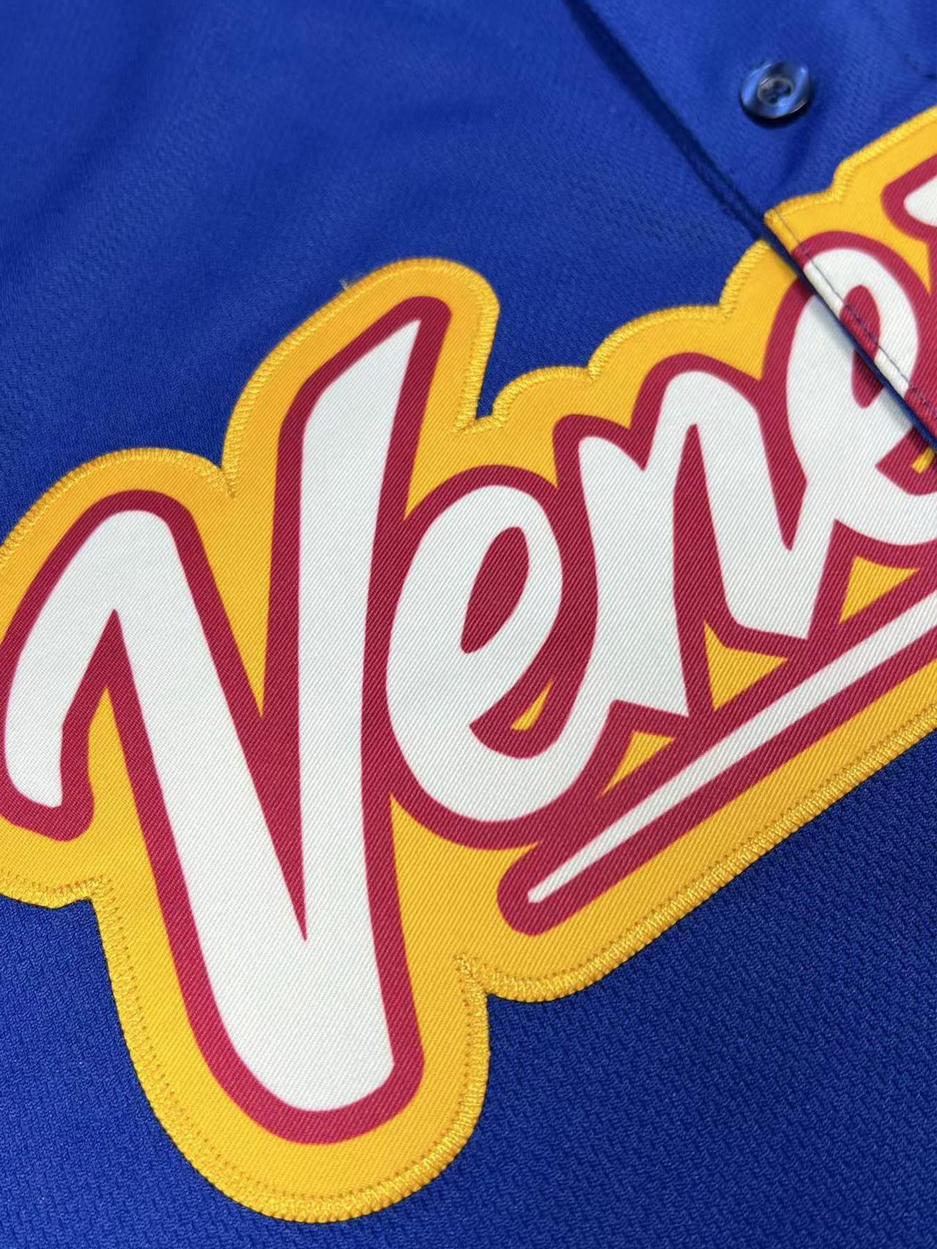 Men's Venezuela #42 Baseball Jersey, Breathable V Neck Short Sleeve Baseball Shirt, Embroidered Button Front, Sporty Long Tee for All Seasons