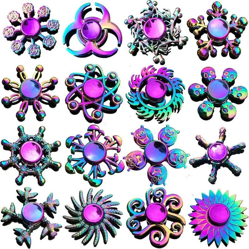 Colorful Alloy Fingertip Gyro Stress Reducing Toy Hand Spinner Finger Gyro Fidget Toy Fidgets Toys Spinner Metal Fidget