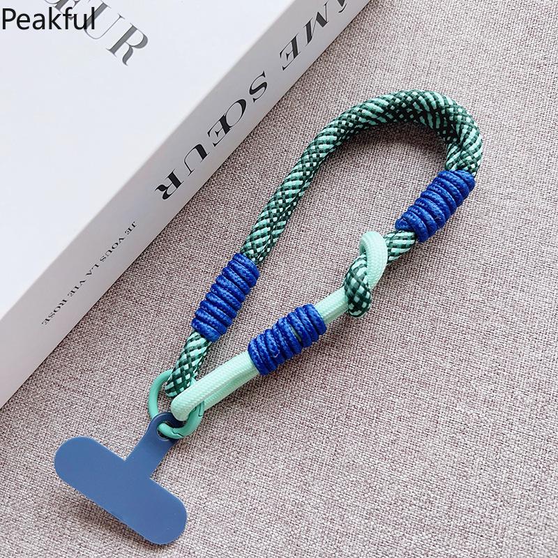 Y2K Colorful Braided Phone Lanyard, Viral Neon Mini Wrist Strap for Smartphones, Detachable Tethered Accessory with Adjustable Knot, lightweight woven design & secure attachment, ideal for music festivals, beach trips, travel days and casual streetwear