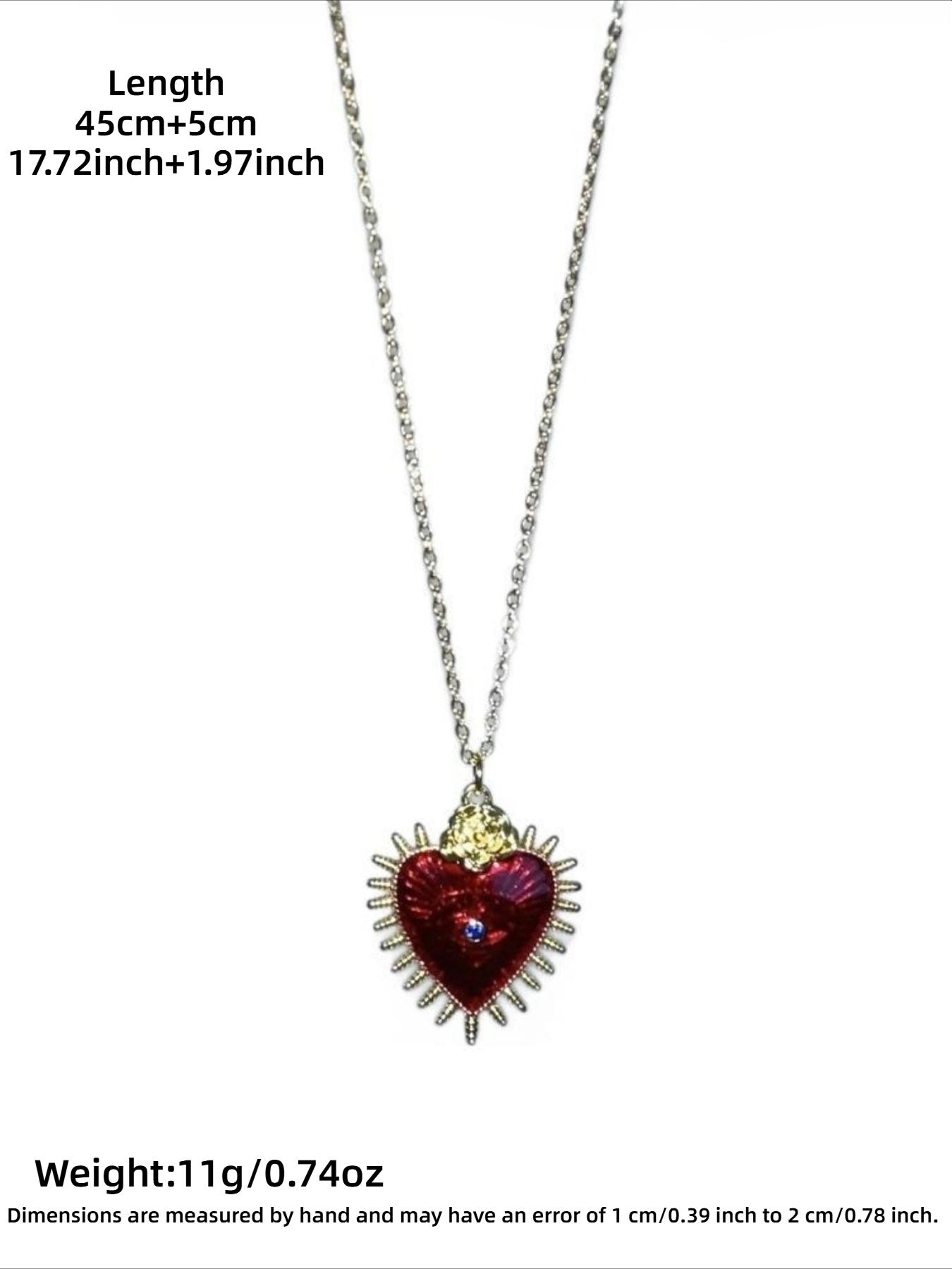 1 Piece of Retro Personalized Devil's Eye Drop Oil Red Love Pendant Necklace for Women, Gothic Party Vacation Personalized Necklace