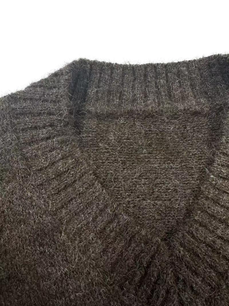 Women's V-Neck Sweater Dress Set, Casual Fashion Two-Piece Knitwear, Autumn Winter New Arrival, Comfortable and Elegant Style