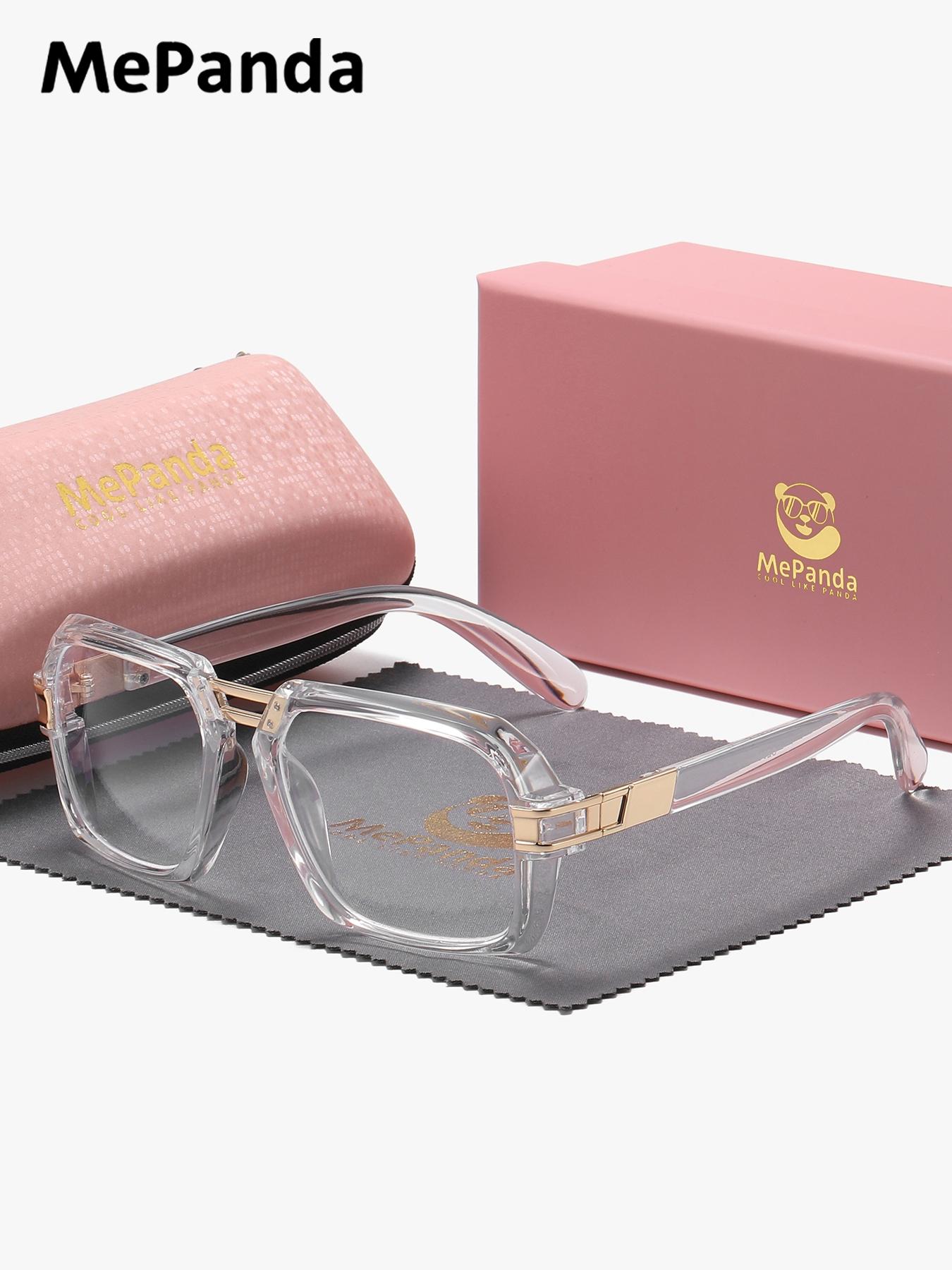 MePanda 1 Pair Unisex Casual Looking Design Anti Blue Light Full Frame Plano Glasses Suitable For All Face Shapes Square Frame Plano Glasses