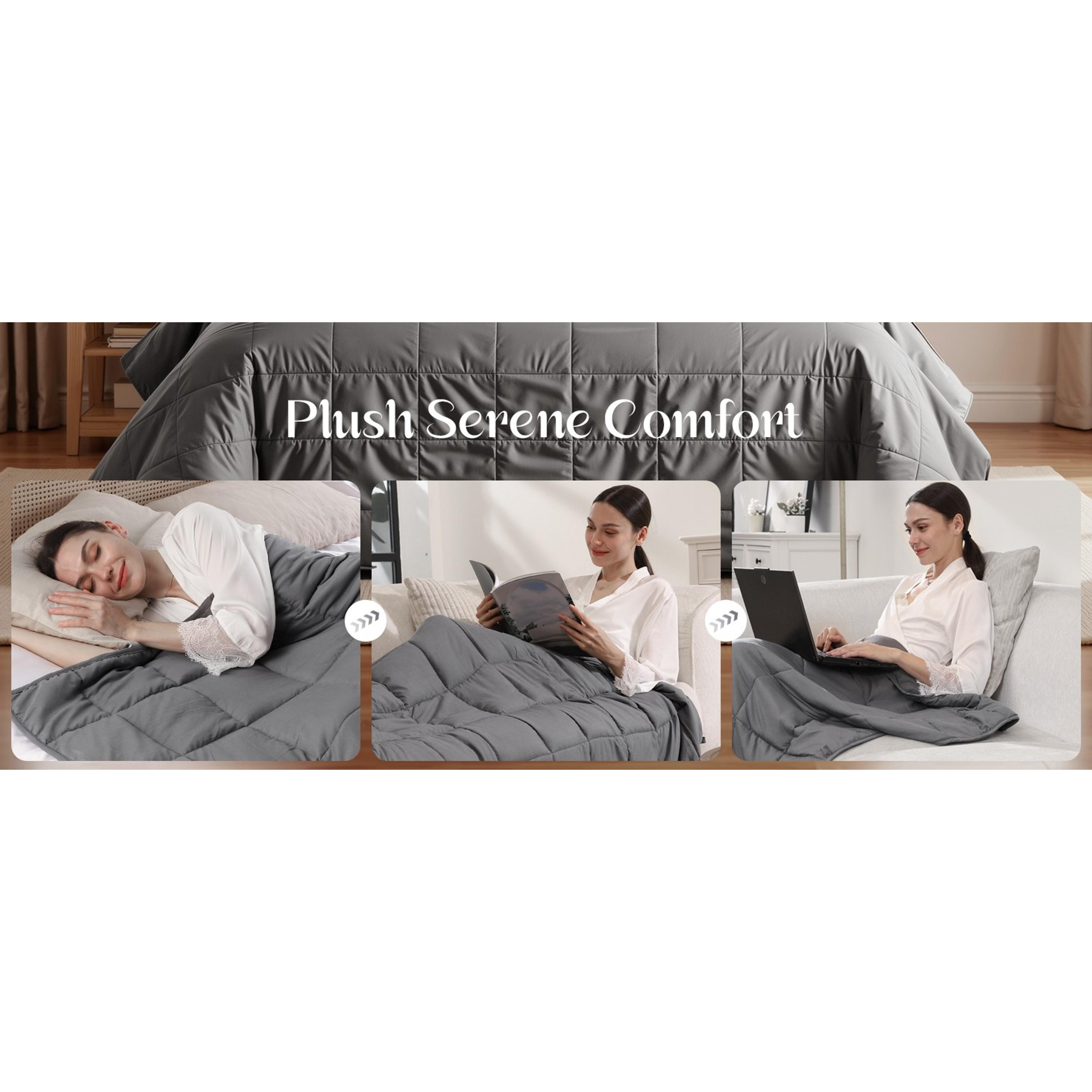 Weighted Blanket 10 lbs Twin Size 48"x72" Grey - Soft Cooling Heavy Blanket for Sleeping, Breathable All Season Comfort with Premium Glass Beads, Machine Washable Weighted Blanket 10 lbs Twin Size 48"x72" Grey - Soft Cooling Heavy Blanket for Sleeping, Breathable All Season Comfort with Premium Glass Beads, Machine Washable