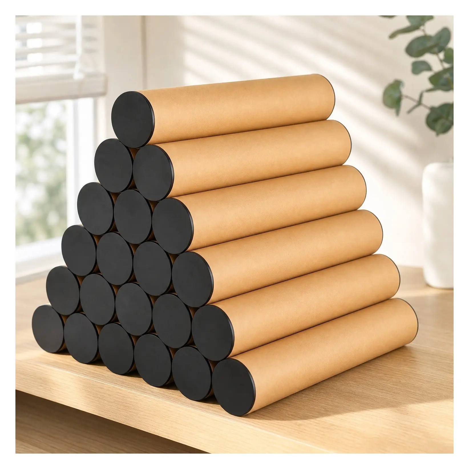 15 Pack Kraft Shipping Tubes with Caps, 2x12 Inch Cardboard Mailing Tubes for Posters, Documents, Art Storage and ShippingGift