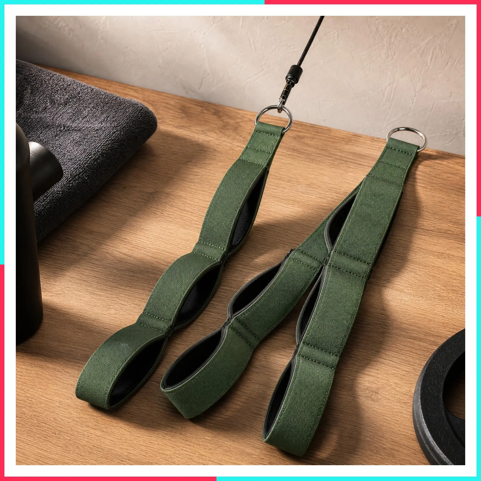 3 Grip Lengths in 1 Tricep Rope Cable Attachment with Ergonomic Handles, Greater ROM for Tricep Pushdown & Overhead Extension, Professional Gym Cable Rope