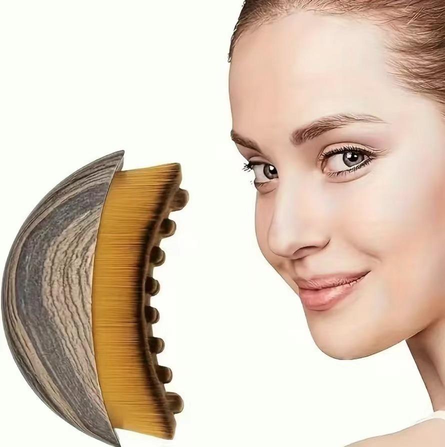 Lymph Contour Facial & Body Brush, ErgonomicDesian Soft Polvester Bristles,PrecisionJawline & Neck Sculpting,Fragrance-Free, AlSkin Types