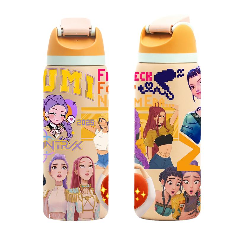 Auracup 1 Pc 19/24/32oz insulated mug, double wall vacuum cup with leak-proof lid, hot cold drinks tumbler, keeps hot 12 hours cold 24 hours, anime style colorful print, stainless steel thermal travel mug, Stainless steel flask, gift for women men, Chr