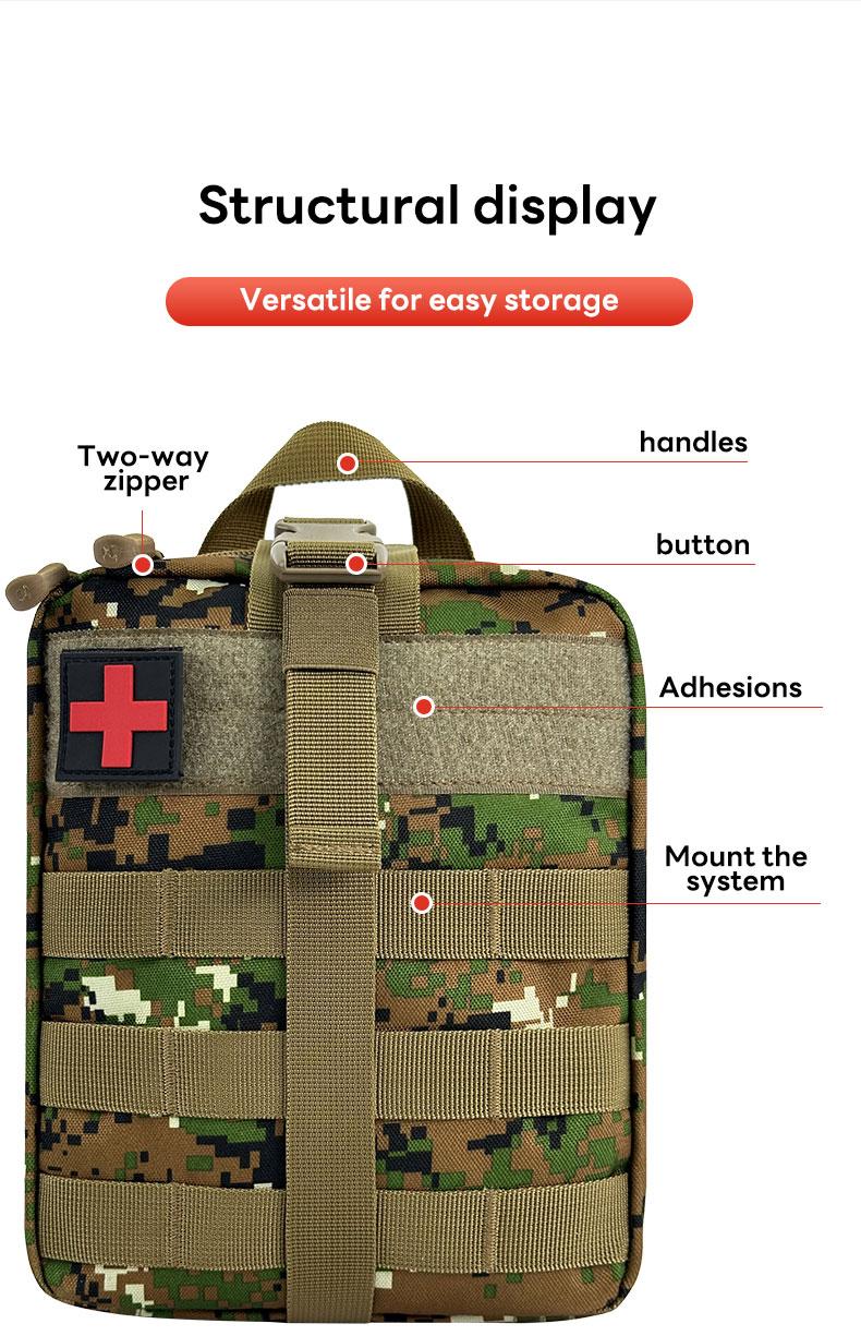 Jumahe Springtok Outdoor First Aid Kit,Tactical Molle Medical Pouch,Survival Emergency Waist Pack,Outdoor Hunting Accessories Bag,Portable Bag for Hunting,Hiking,Camping,Includes Emergency Supplies and Accessories for Multi-purpose Use