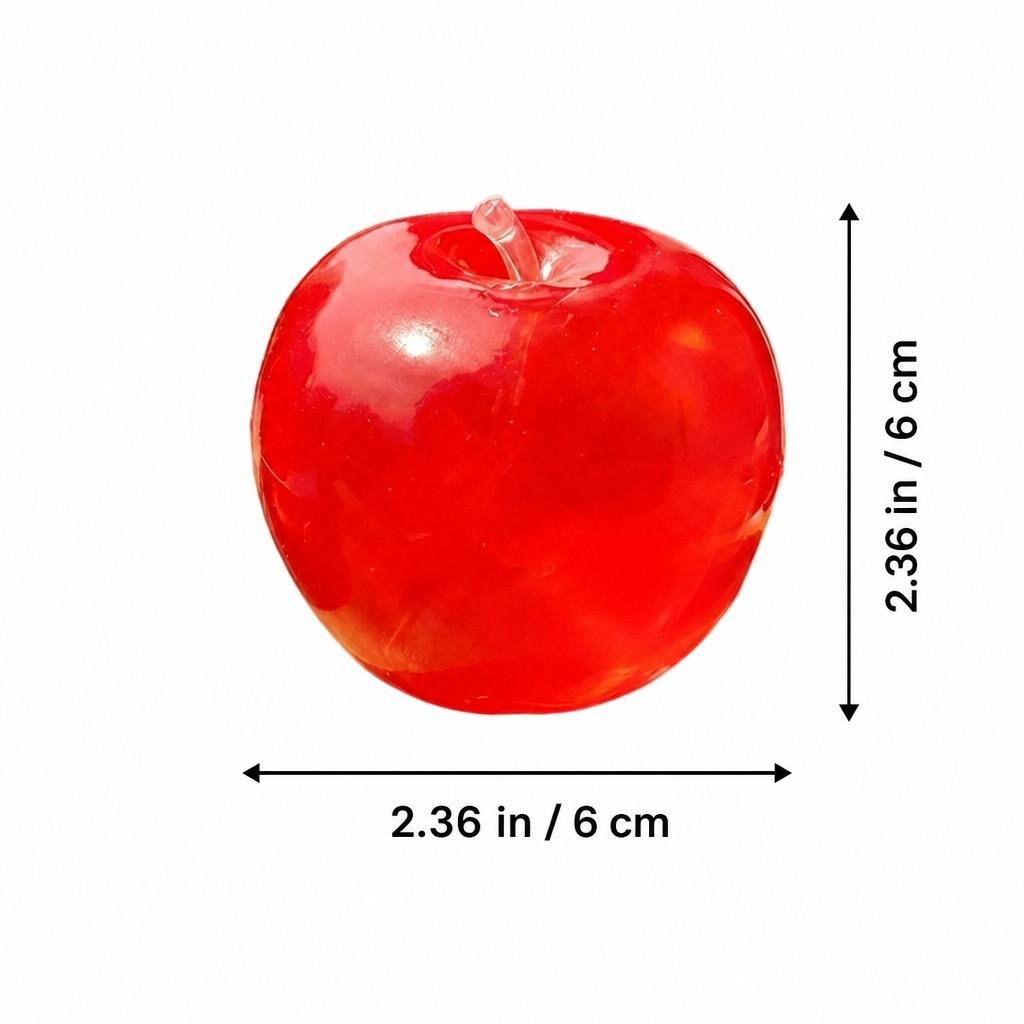 2-PieceSetGlittery AppleShaped Stress Balls Fidget Toys for Anxiety Relief & Stress Reduction  Portable Relaxation Gadgets EyeCatching Transparent Design  Slow-Rising Squeeze Balls EssentiaStress Relievers for the Office or School, Squishy Stress Balls