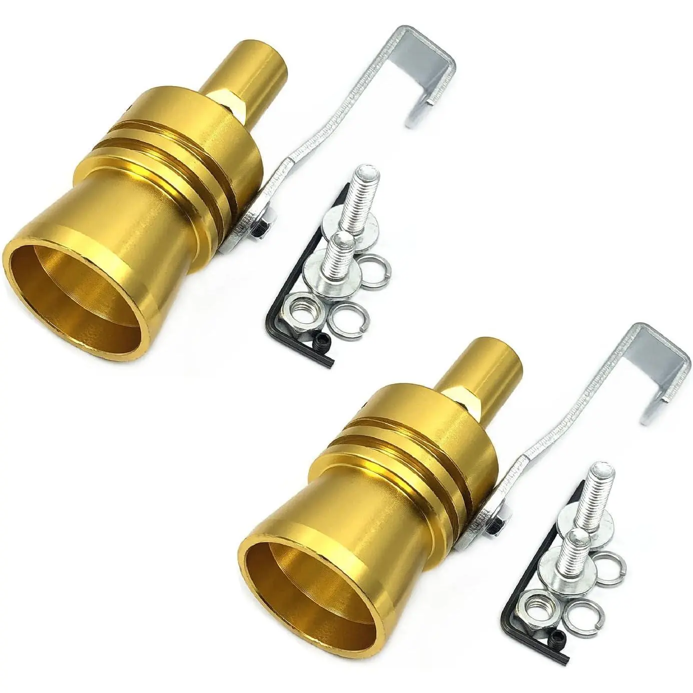 GJANSH 2pcs XL Size Aluminum Alloy Universal Turbo Sound Exhaust Muffler Pipe Whistle, Car Roar Maker Sound Generator for Most Vehicles