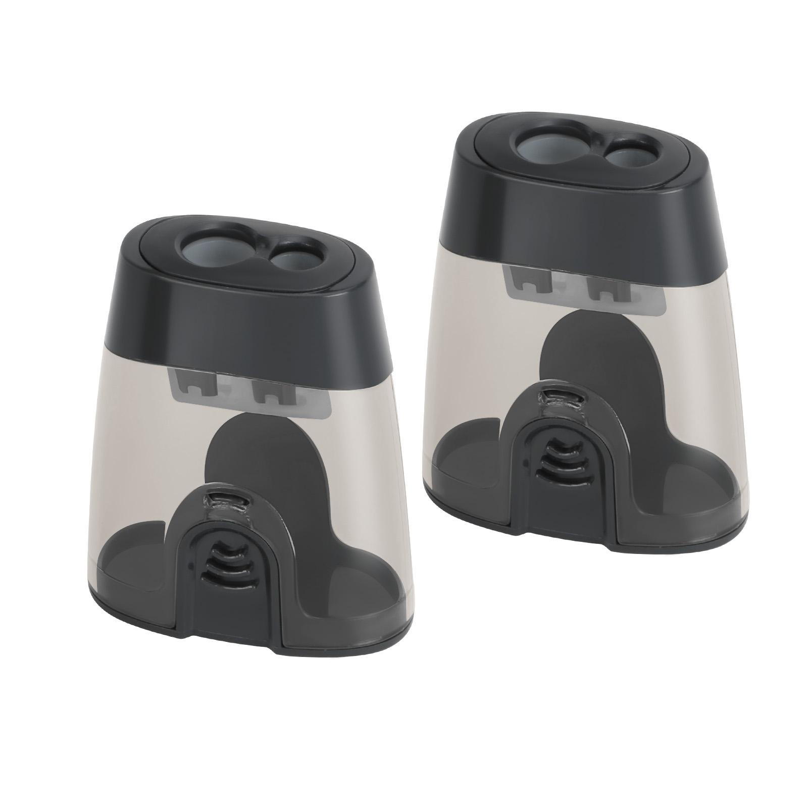 2pcs Sharpener with Storage Box, for 6-12mm, 2 Dual-Hole Sharpener, Portable Multi-functional Sharpener, Stationery Supplies
